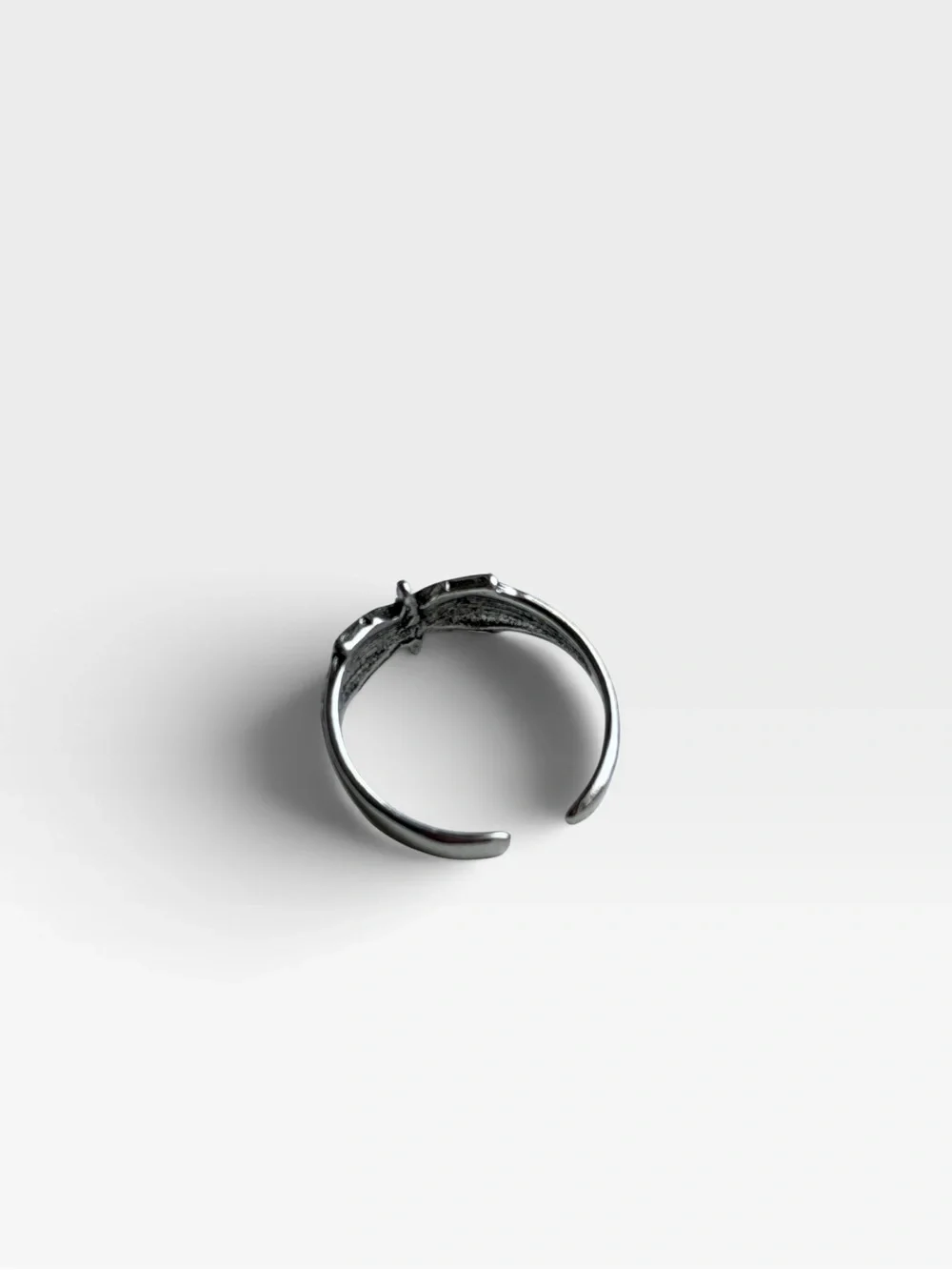 Silver Starburst Adjustable Men's Ring